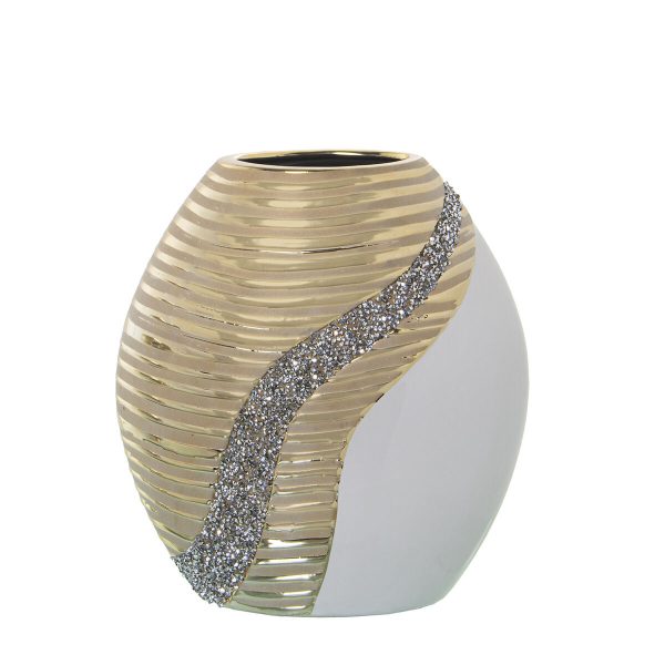 Vase Alexandra House Living White Ceramic 18 x 10 x 20 cm For Sale