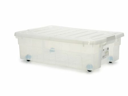 Storage Box with Wheels 30 L 40 x 18 x 59,5 cm (14 Units) Online Hot Sale