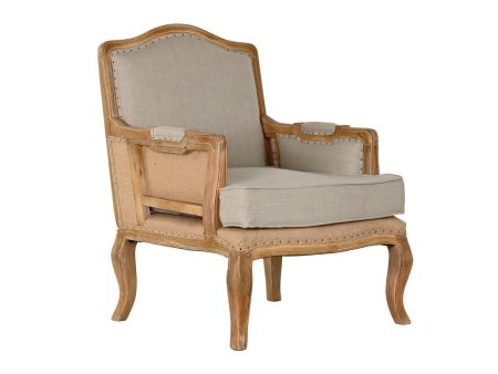 Armchair Home ESPRIT White Natural Mango wood 72 x 80 x 95 cm Online Hot Sale