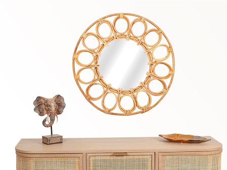 Wall mirror Romimex Natural Rattan 50 x 50 x 4 cm Cheap