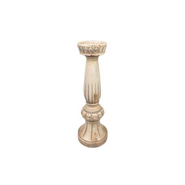 Candleholder Romimex Cream Resin 16 x 48 x 16 cm Online now