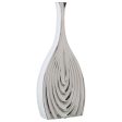 Vase Alexandra House Living White Silver Ceramic 8 x 18 x 43 cm For Discount