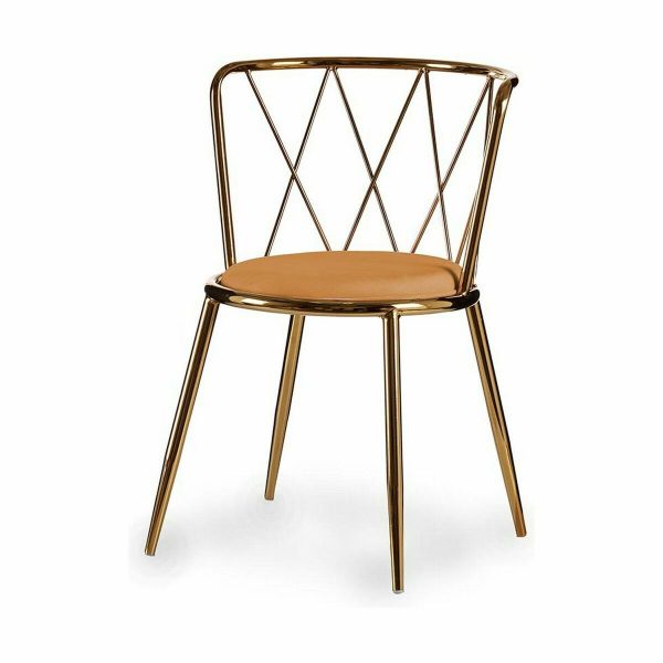 Chair Metal Rhombus Golden Mustard 50,5 x 73 x 51 cm (2 Units) For Cheap