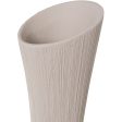 Vase Alexandra House Living Ecru Ceramic Stripes 21 x 21 x 74 cm Cheap