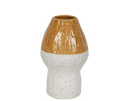 Vase Romimex Yellow White Ceramic 18 x 29 x 18 cm For Discount