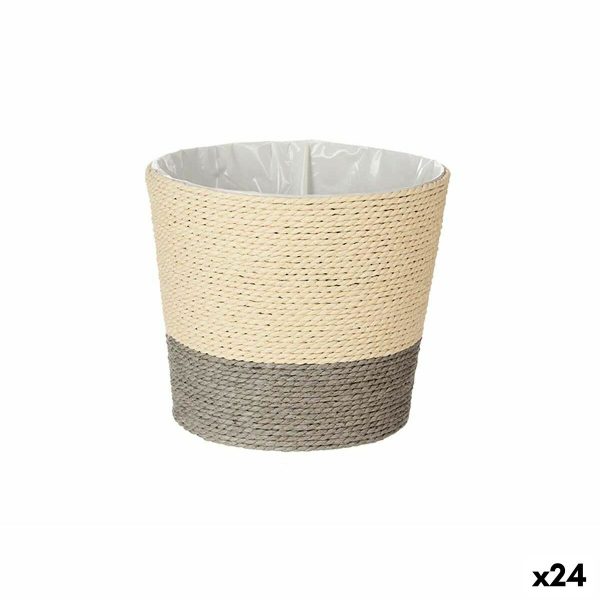 Planter Grey Rope Plastic 19,5 x 16,5 x 19,5 cm (24 Units) For Cheap