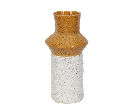 Vase Romimex Yellow White Ceramic 19 x 41 x 19 cm Supply