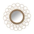 Wall mirror Alexandra House Living wicker Natural Fibre 2 x 45 x 45 cm Circular For Sale