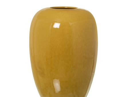 Vase Alexandra House Living Mustard Ceramic Shiny 16 x 16 x 27 cm Online Sale