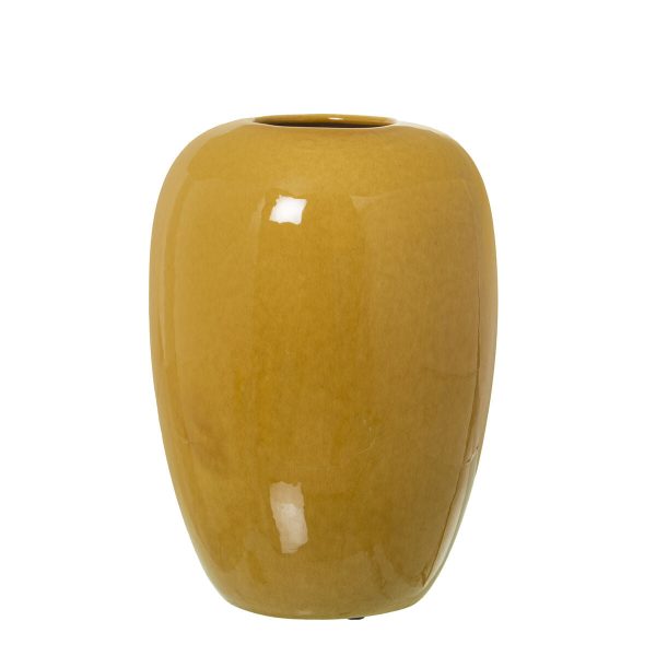 Vase Alexandra House Living Mustard Ceramic Shiny 16 x 16 x 27 cm Online Sale