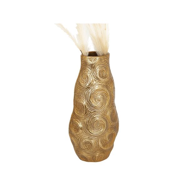 Vase Romimex Golden Aluminium 17 x 35 x 17 cm Hot on Sale