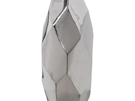 Vase Alexandra House Living Silver Ceramic 19 x 18 x 42 cm on Sale