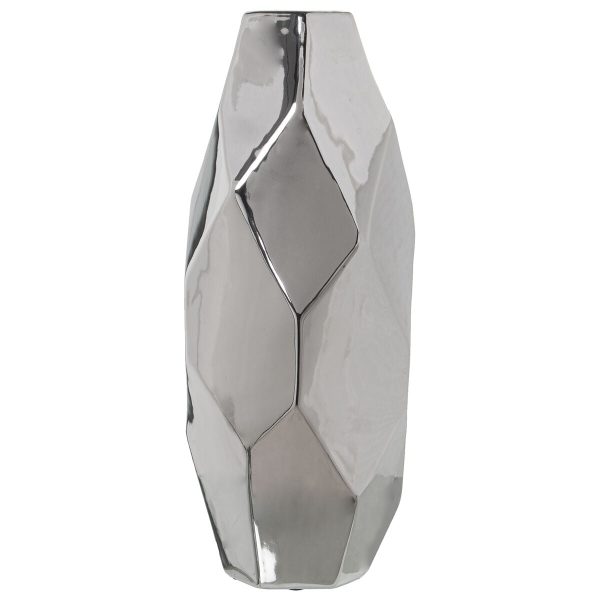 Vase Alexandra House Living Silver Ceramic 19 x 18 x 42 cm on Sale