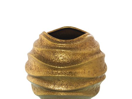 Vase Alexandra House Living Golden Ceramic 25 x 26 x 21 cm For Cheap