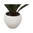 Planter Romimex Beige Ceramic Stripes 40 x 34 x 40 cm Fashion