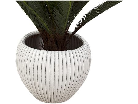 Planter Romimex Beige Ceramic Stripes 40 x 34 x 40 cm Fashion