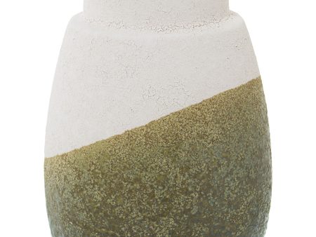 Vase Alexandra House Living Green Beige Ceramic 16 x 16 x 24 cm For Sale