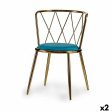 Chair Rhombus Blue Golden 50,5 x 73 x 51 cm (2 Units) For Discount