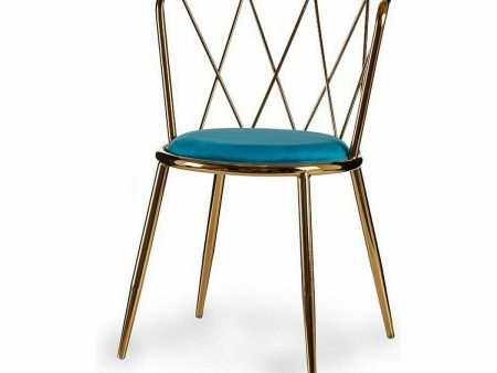 Chair Rhombus Blue Golden 50,5 x 73 x 51 cm (2 Units) For Discount