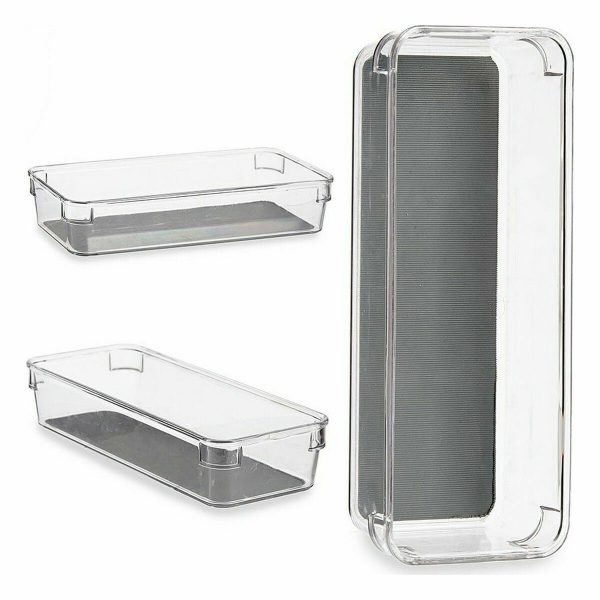 Drawer Organizer Recycled plastic Grey 9,3 x 4,5 x 23 cm (24 Units) Online Sale