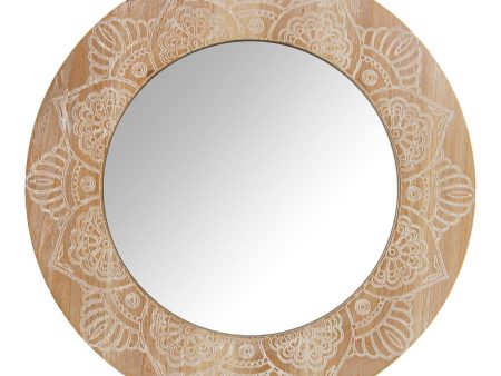 Wall mirror Alexandra House Living Natural Wood 6 x 54 x 54 cm Circular on Sale