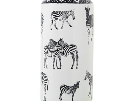 Vase Alexandra House Living White Ceramic Zebra 18 x 18 x 36 cm Online Hot Sale