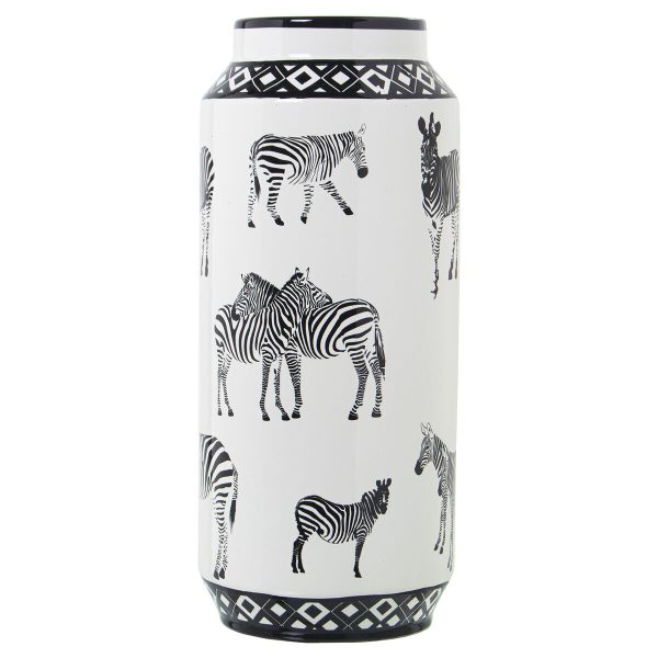 Vase Alexandra House Living White Ceramic Zebra 18 x 18 x 36 cm Online Hot Sale