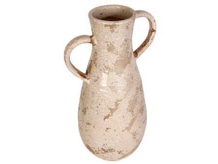 Vase Romimex White Ceramic 25 x 51 x 16 cm With handles Online now