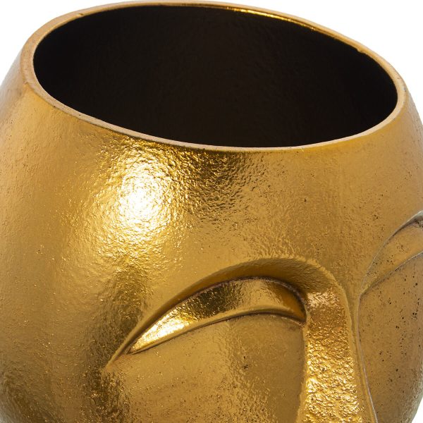 Vase Alexandra House Living Golden Ceramic Face 20 x 20 x 29 cm Cheap