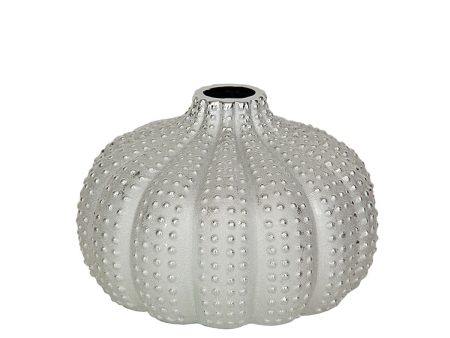 Vase Romimex Silver Porcelain Spherical 25 x 17 x 25 cm on Sale