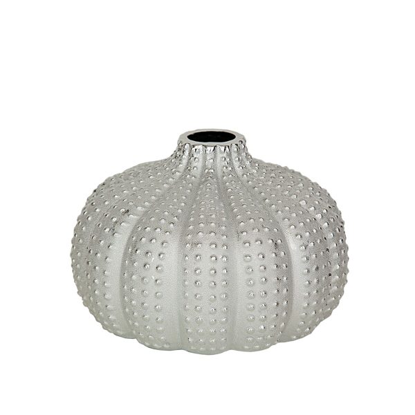 Vase Romimex Silver Porcelain Spherical 25 x 17 x 25 cm on Sale