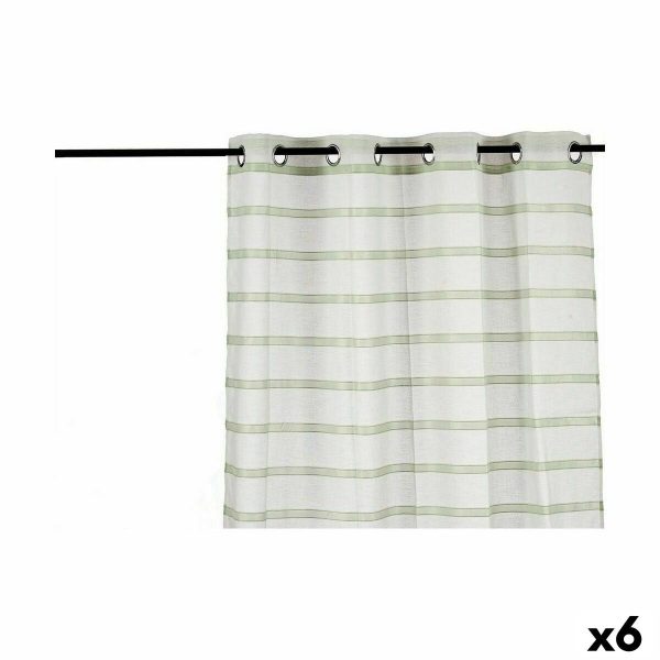 Curtain Stripes Green 140 x 0,1 x 260 cm (6 Units) Discount