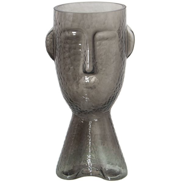 Vase Alexandra House Living Grey Crystal Face 11 x 11 x 29 cm Cheap