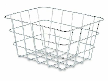 Multi-purpose basket Silver Metal 24 x 12,5 x 18,5 cm Rectangular (6 Units) on Sale