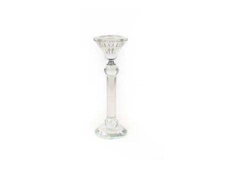 Candleholder Romimex Transparent Glass 7 x 21 x 7 cm Discount