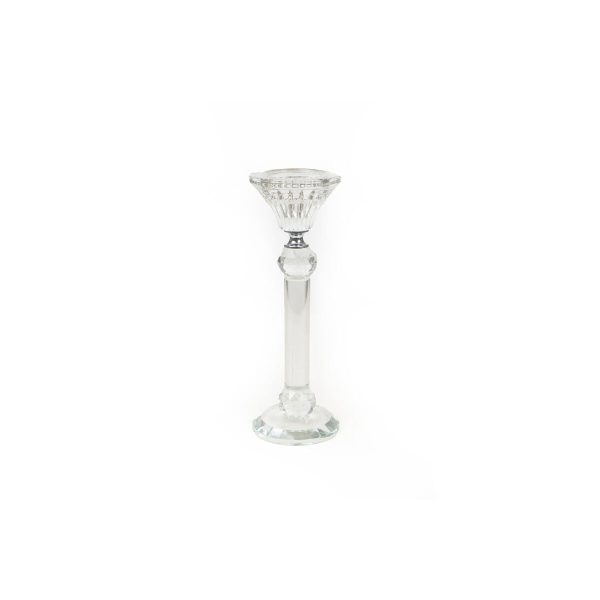 Candleholder Romimex Transparent Glass 7 x 21 x 7 cm Discount