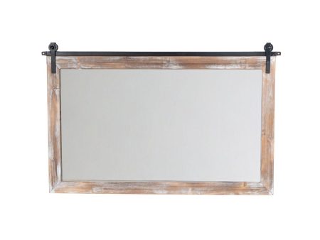 Wall mirror Romimex Natural Metal MDF Wood 67 x 102 x 1 cm Sale