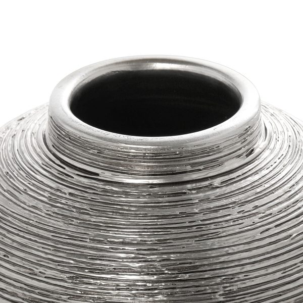 Vase Alexandra House Living Silver Ceramic 25 x 22 cm Supply