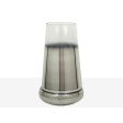 Vase Romimex Transparent Silver Glass 17 x 32 x 17 cm For Cheap