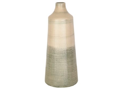 Vase Romimex Beige Grey Glass 17 x 42 x 17 cm Discount