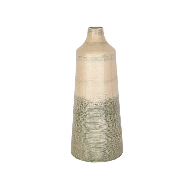 Vase Romimex Beige Grey Glass 17 x 42 x 17 cm Discount