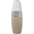 Vase Alexandra House Living White Beige Ceramic 11 x 11 x 33 cm Sale