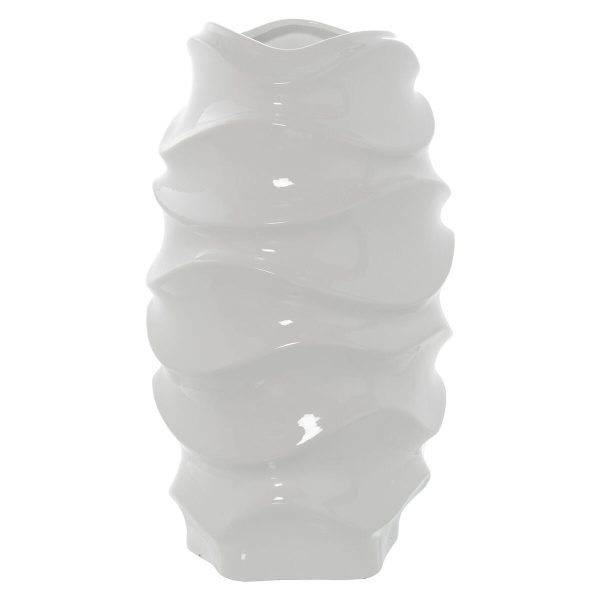 Vase Alexandra House Living White Ceramic Shiny 19 x 20 x 38 cm Cheap