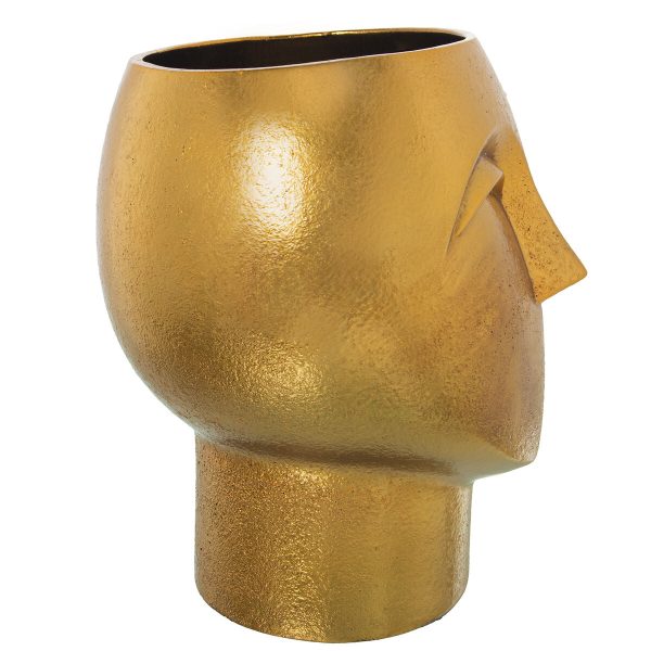 Vase Alexandra House Living Golden Ceramic Face 20 x 20 x 29 cm Cheap