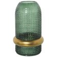 Vase Alexandra House Living Green Golden Crystal 13 x 13 x 23 cm For Sale