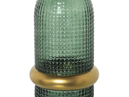 Vase Alexandra House Living Green Golden Crystal 13 x 13 x 23 cm For Sale