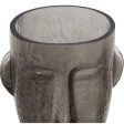 Vase Alexandra House Living Grey Crystal Face 11 x 11 x 29 cm Cheap