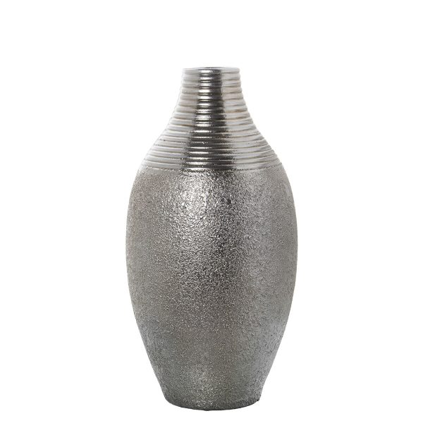 Vase Alexandra House Living Silver Ceramic 26 x 27 x 49 cm Discount