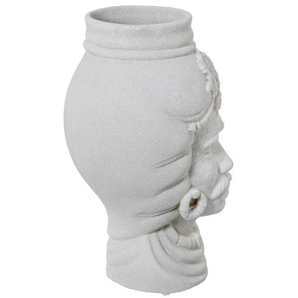 Vase Alexandra House Living White Ceramic African Man 21 x 21 x 39 cm Fashion