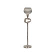 Candleholder Romimex Beige Silver Glass Aluminium 12 x 56 x 12 cm Ball Online Hot Sale